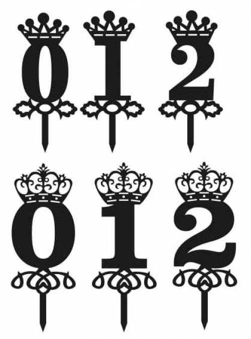 تاپر اعداد کیک تولد برش لیزری 2 طرح