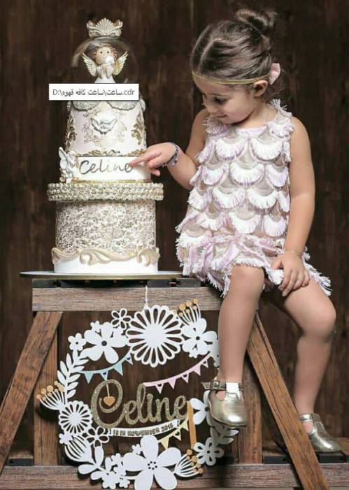 فایل برش لیزر اسم و تاج گل تولد (طرح فانتزی)